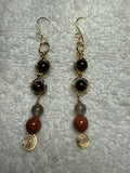 PE 295 : Gemstones w/wirework earrings