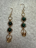 P27: Gemstones with wirework earrings