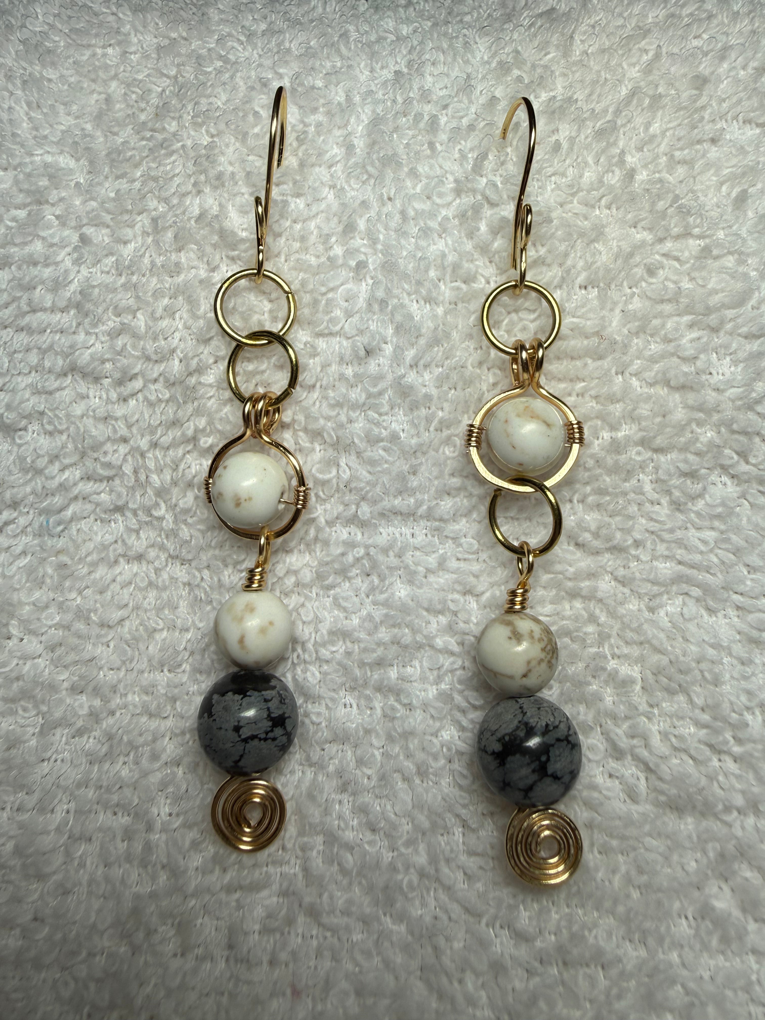 PPIKO 03: Gemstones wirework earrings