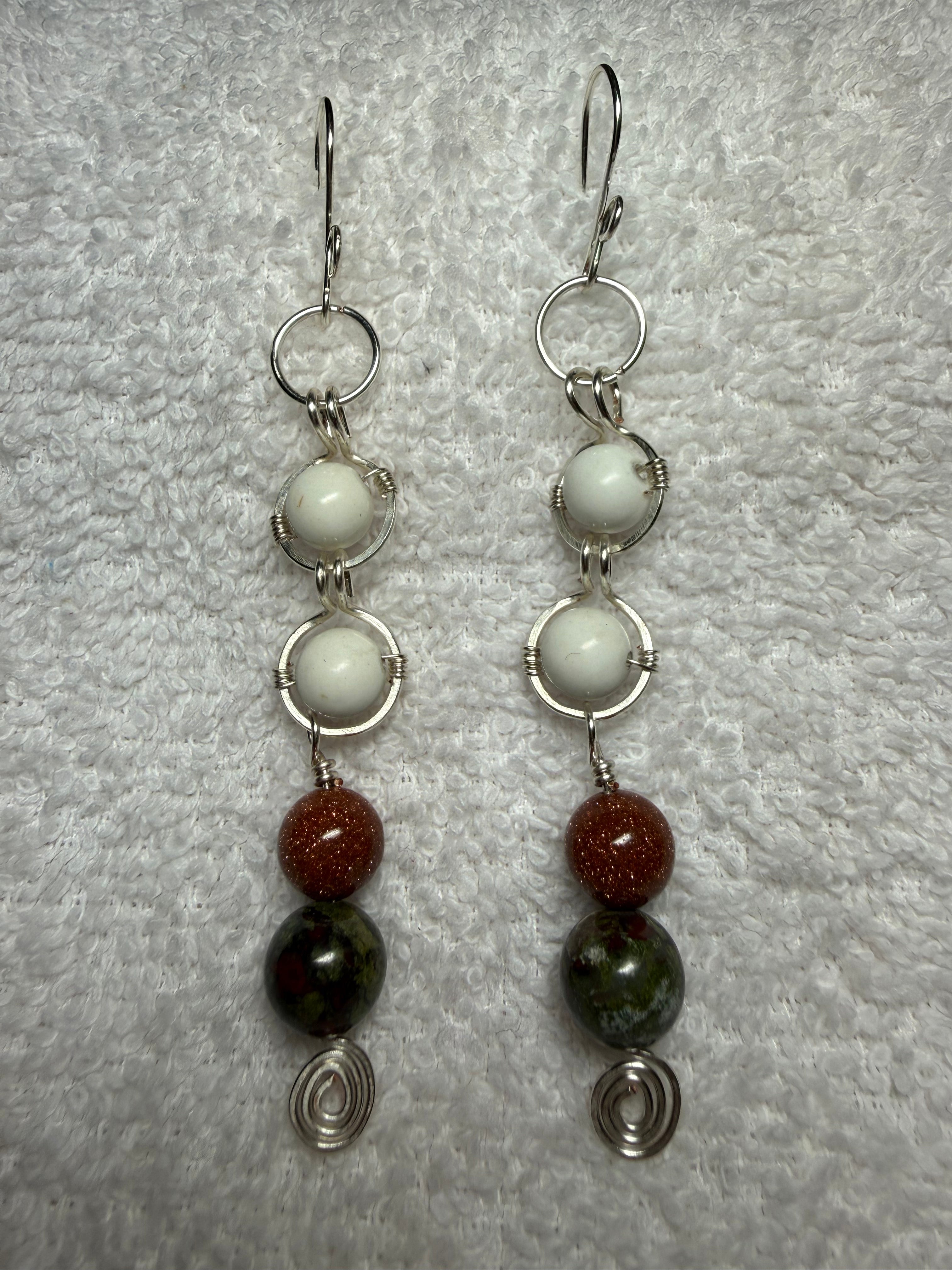 PPIKO 07: Gemstones with wirework earrings