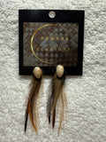 HC 07: Feather and antique shell earring clips