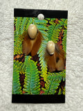 HC 11: Feather and antique shell earring studs