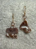Paua E1: Pink paua shell earrings