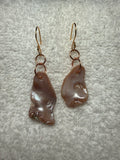 Paua E4: Pink paua shell earrings