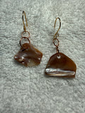 Paua E6: Pink paua shell earrings