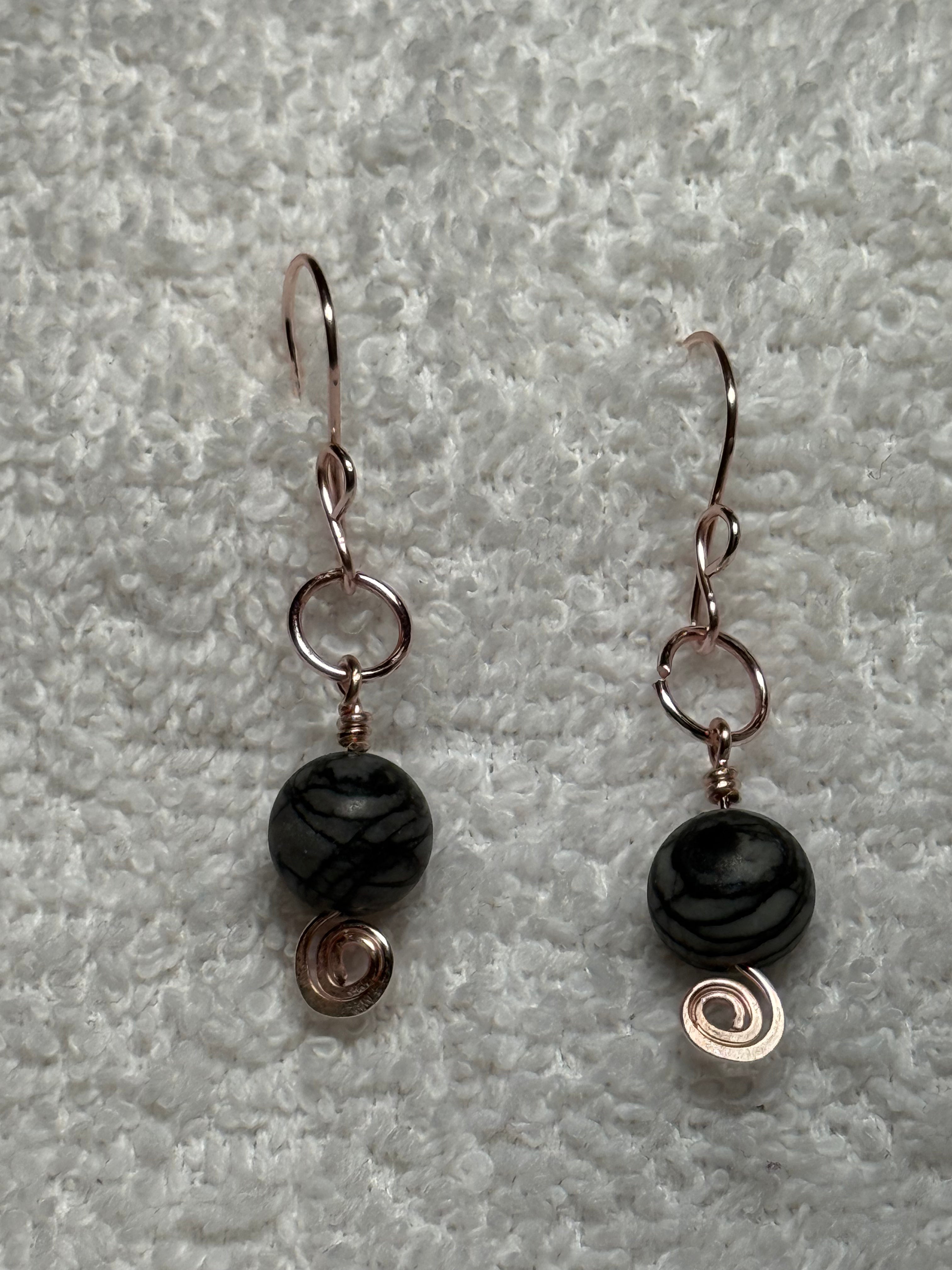 Piko 18: Gemstone wirework earrings