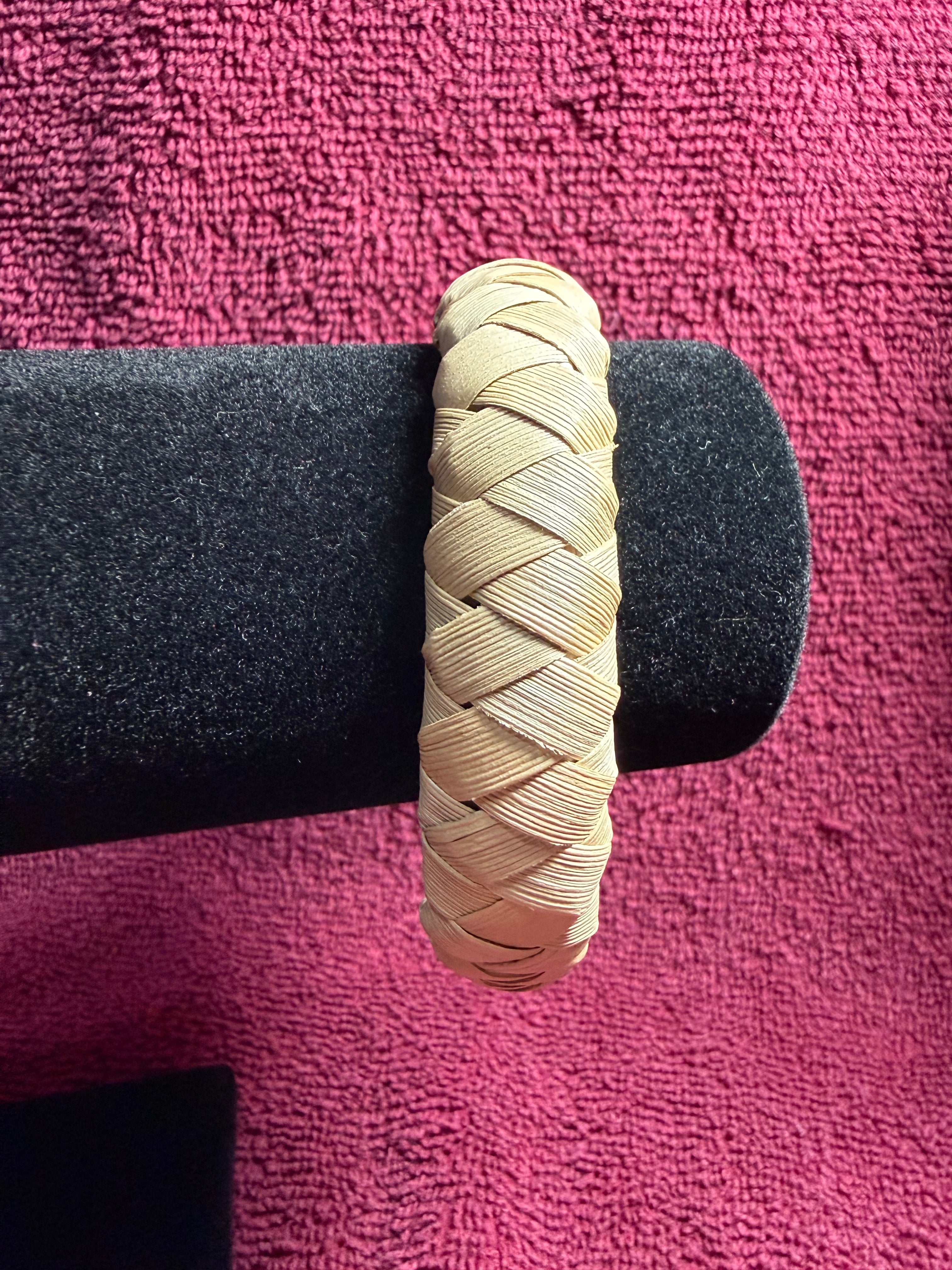 RB 03: 4 plait raufara barrel bracelet